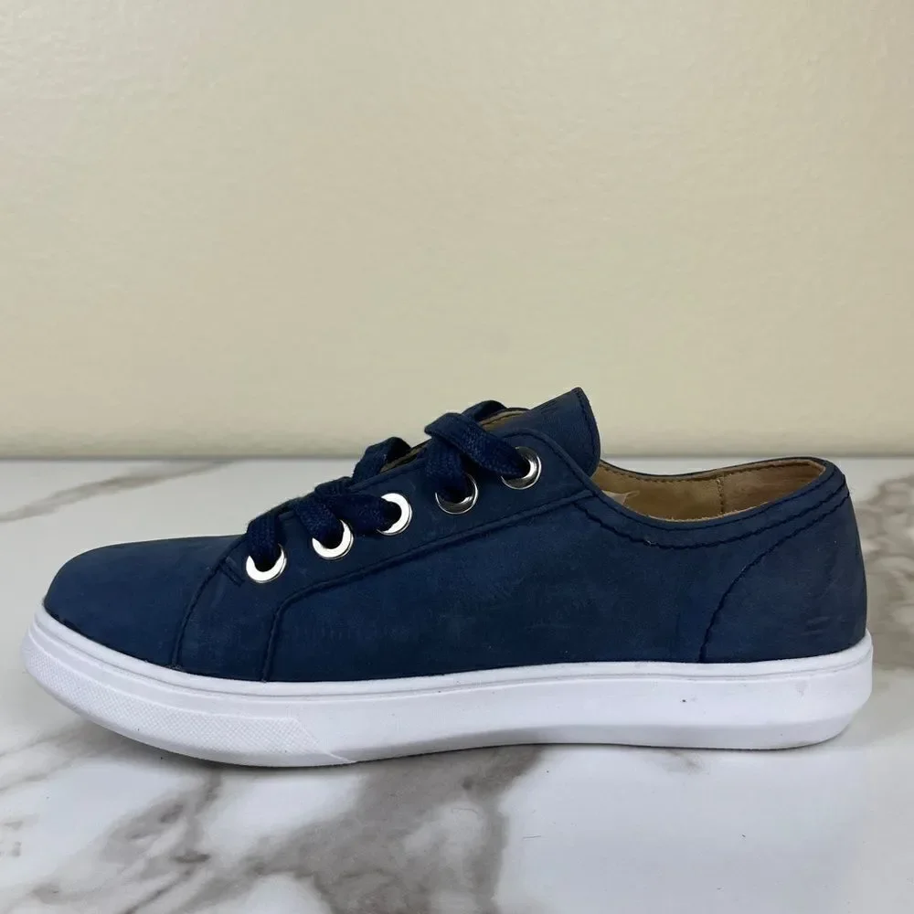 Patina Portland Leather Women’s Size 6.5 Blue Low Top Street Sneakers Casual